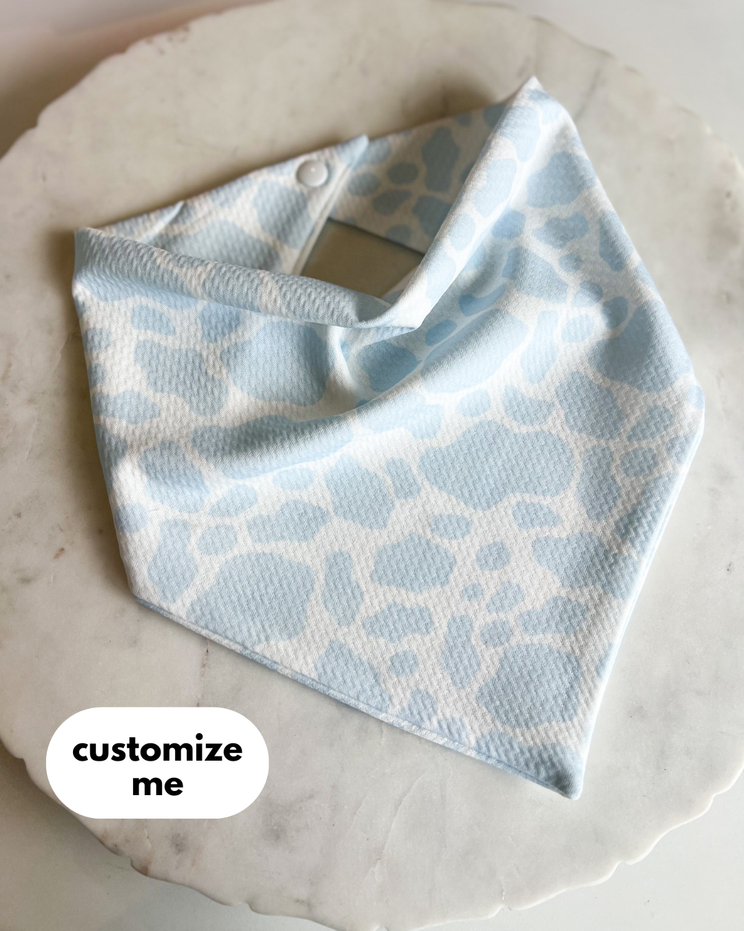 Customizable Blue Cow Print Wrinkle Resistant Bandana