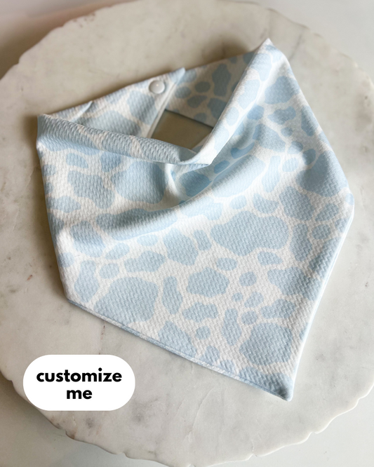 Customizable Blue Cow Print Wrinkle Resistant Bandana