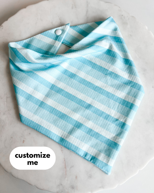 Customizable Blue Stripes Wrinkle Resistant Bandana
