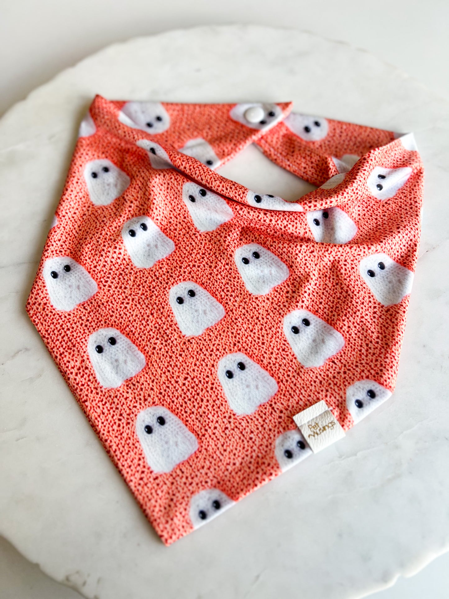 Orange Ghosts 3D Knit Wrinkle Resistant Bandana