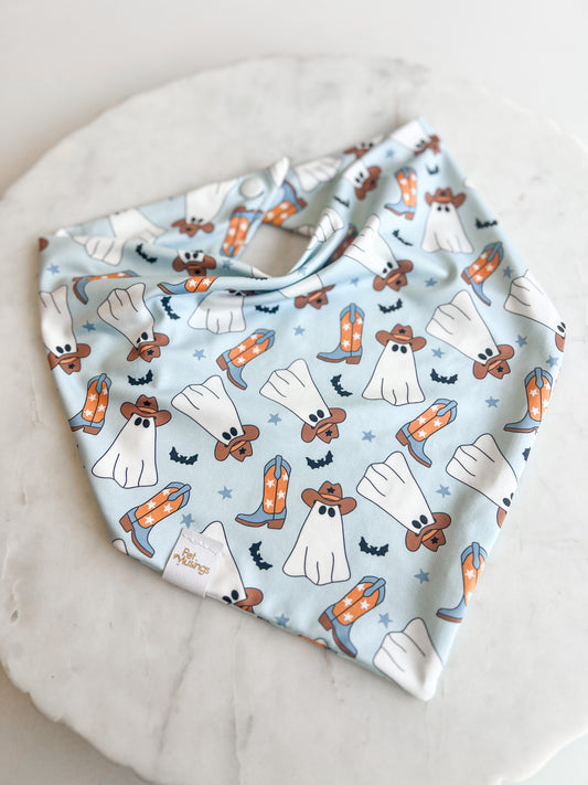 Boot Scootin Ghostie Blue Wrinkle Resistant Bandana