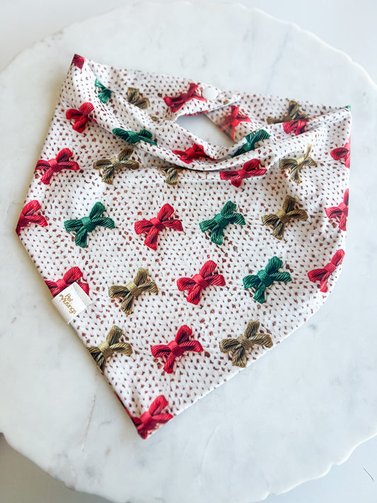 Holiday Bows Sweater 3D Wrinkle Resistant Bandana
