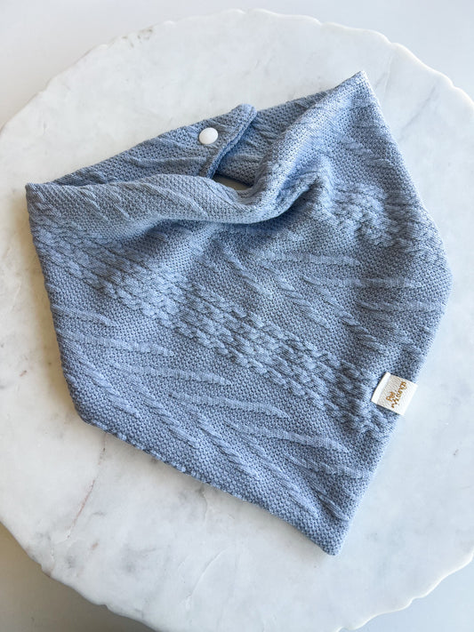Blue Cable Knit Sweater Bandana