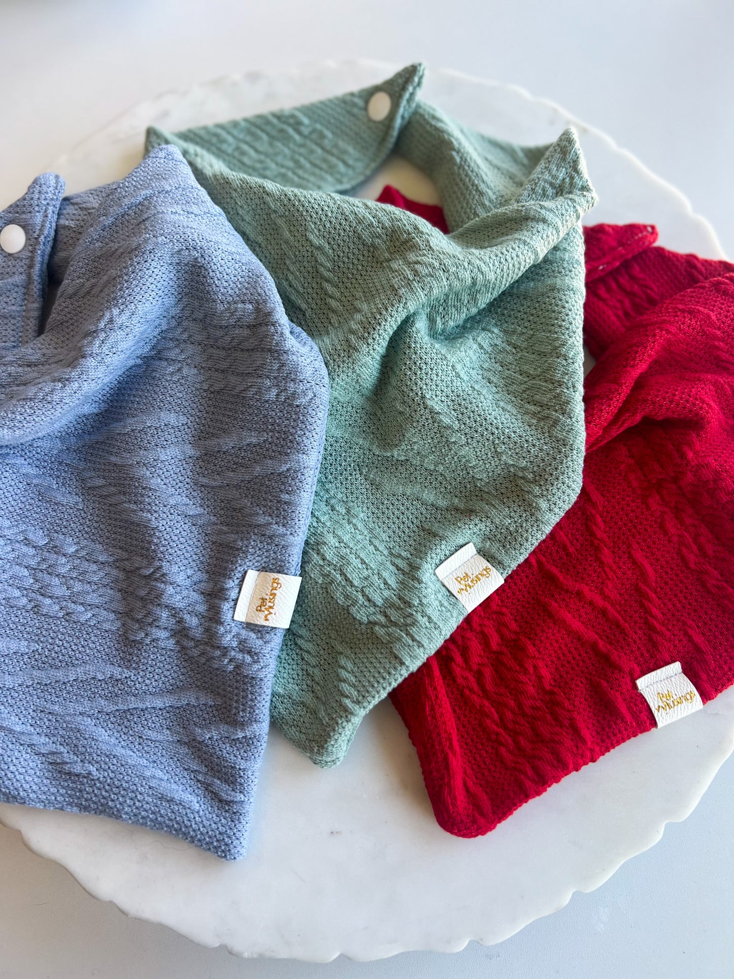 Red Cable Knit Sweater Bandana