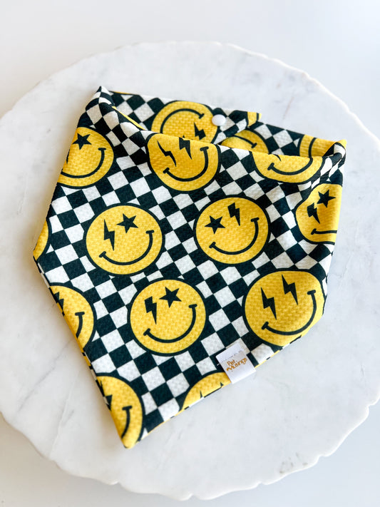 Smiley Checkered Wrinkle Resistant Bandana