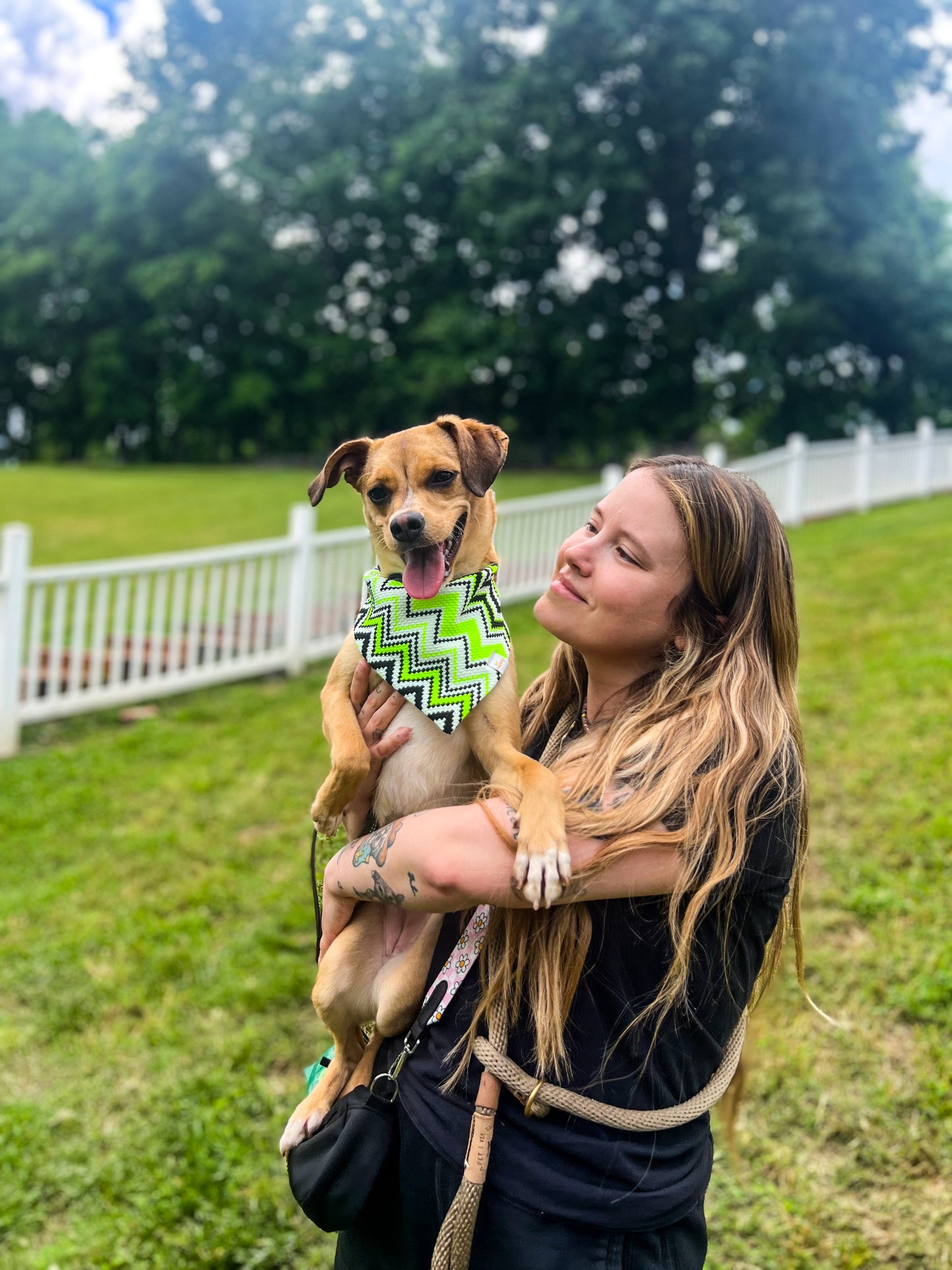 Neon Zig Zag Wrinkle Resistant Bandana