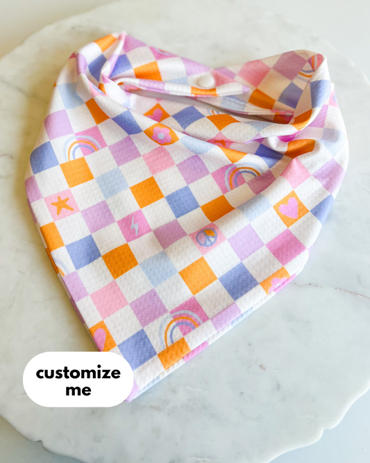 Customizable Peace & Rainbows Wrinkle Resistant Bandana