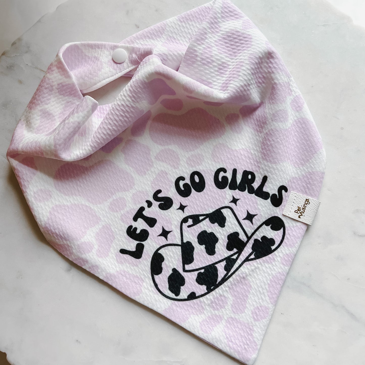 Let's Go Girls Cow Print Wrinkle Resistant Bandana