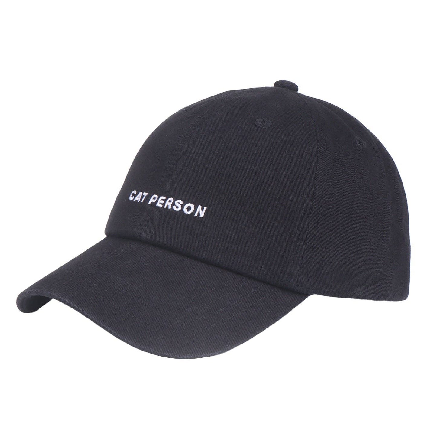 Hatphile Cat Person Soft Baseball Cap: Black - Pet Musings