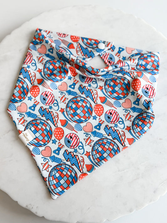 July 4th Party Wrinkle Resistant Bandana - Pet Musings
