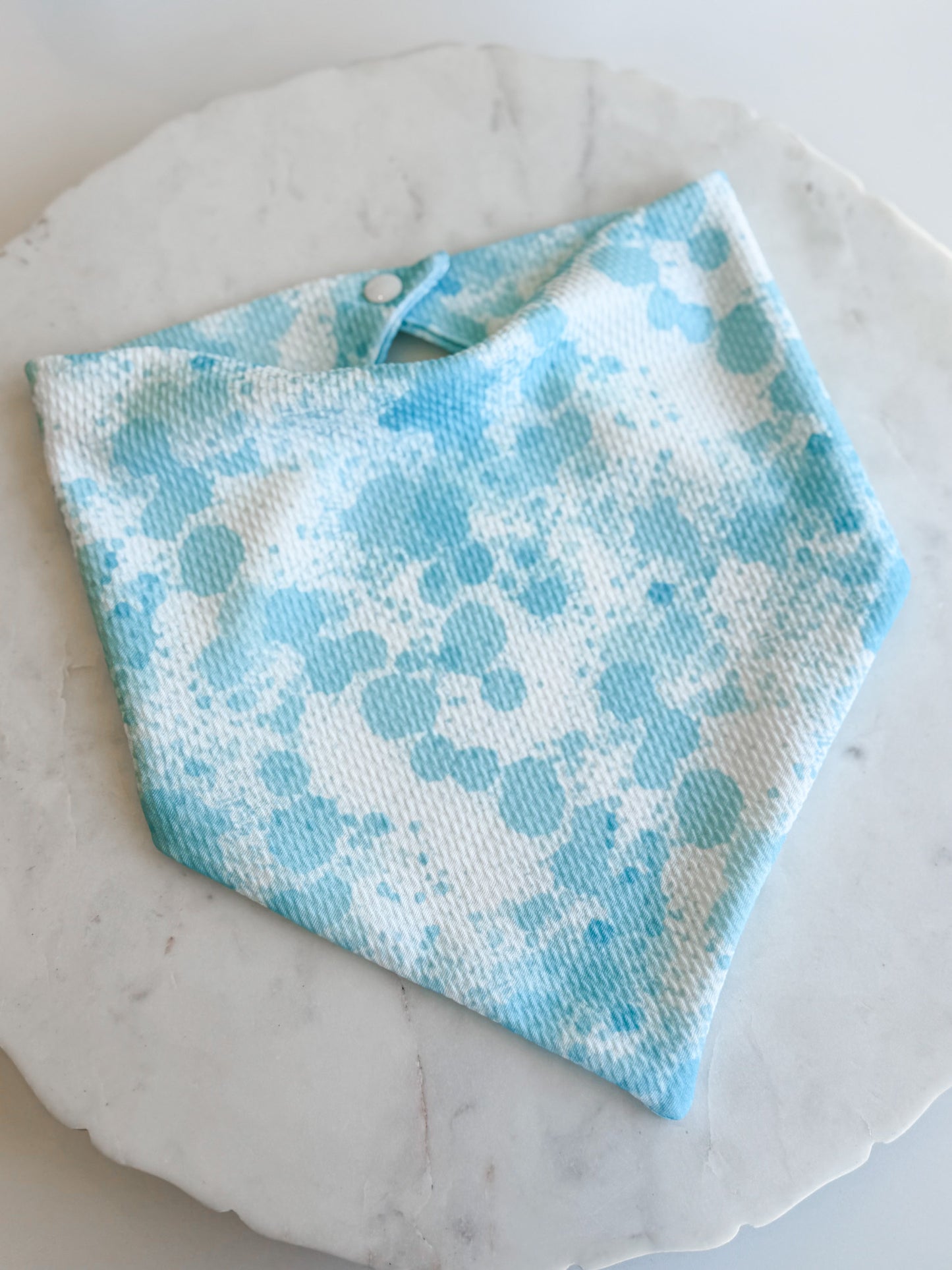 Customizable Blue Splatter Wrinkle Resistant Bandana