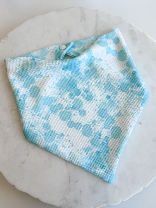 Customizable Blue Splatter Wrinkle Resistant Bandana - Pet Musings