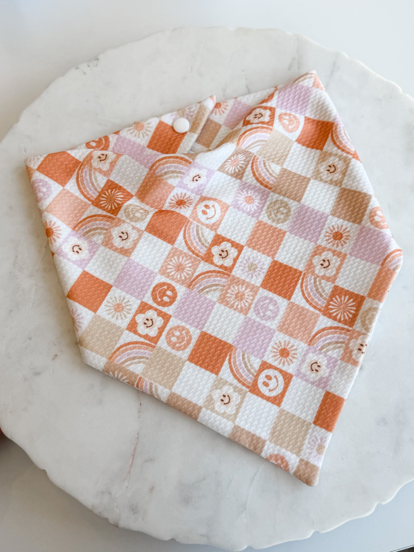 Customizable Retro Checker Wrinkle Resistant Bandana