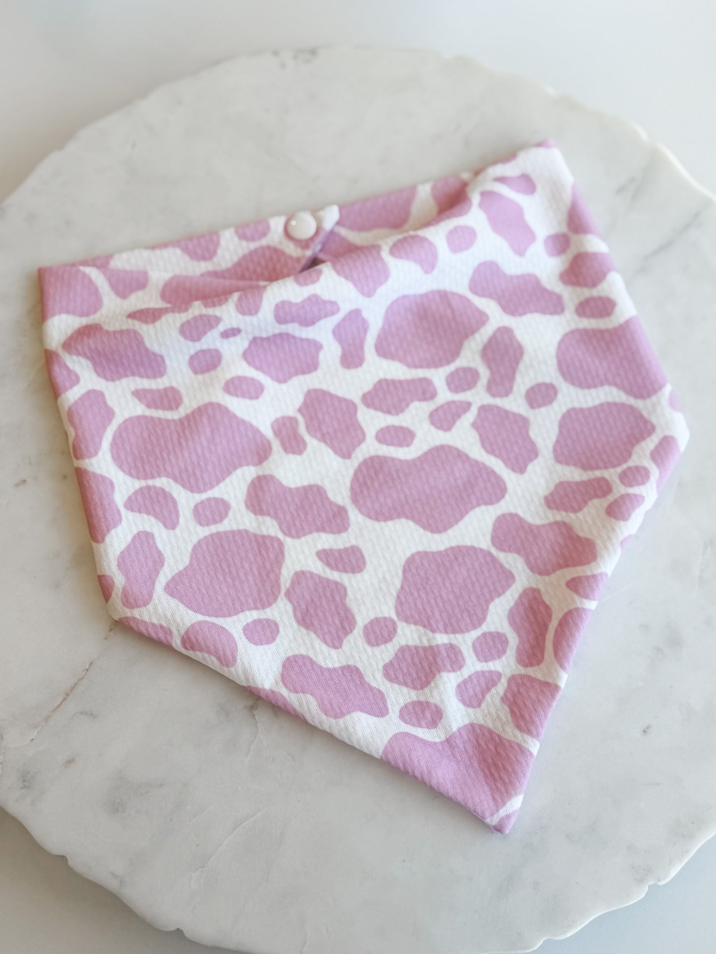 Customizable Pink Cow Print Wrinkle Resistant Bandana