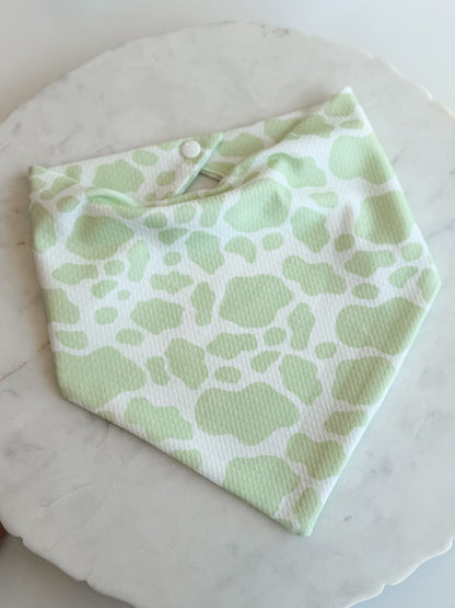 Customizable Green Cow Print Wrinkle Resistant Bandana