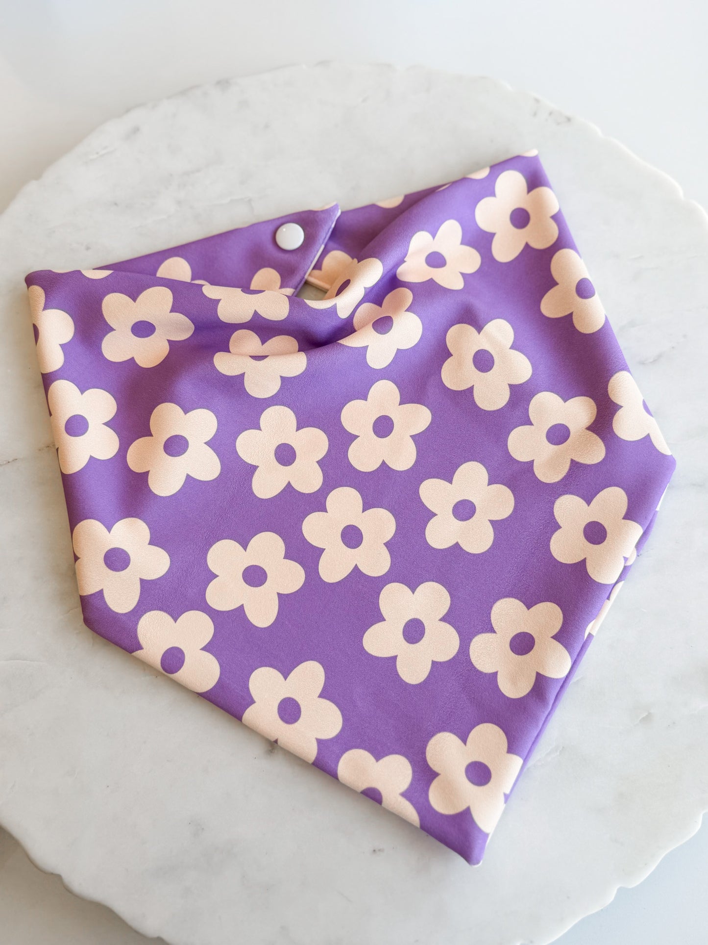 Customizable Lilac Daisy Wrinkle Resistant Bandana