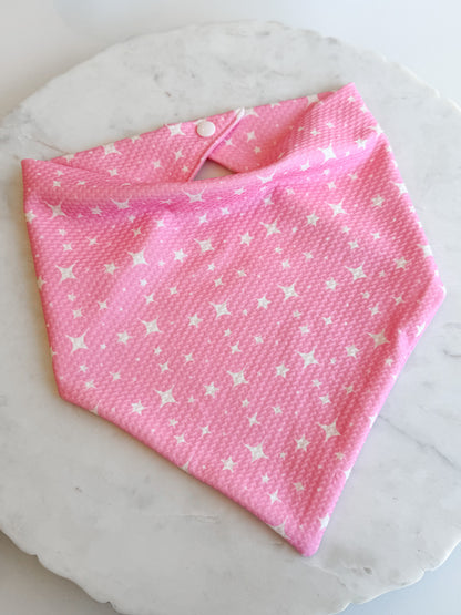 Customizable Pink Stars Wrinkle Resistant Bandana