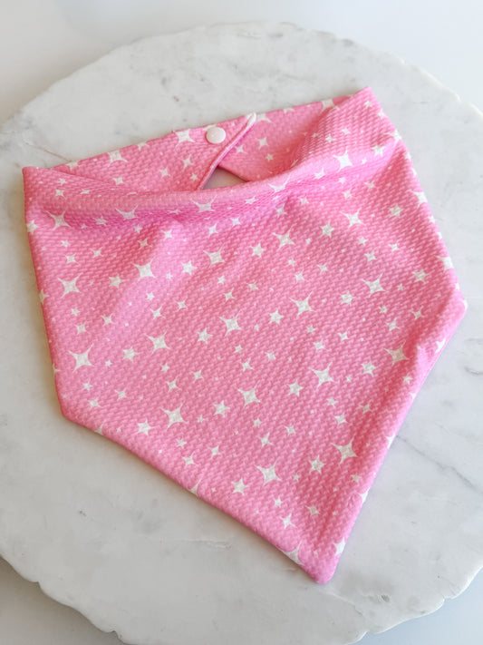 Customizable Pink Stars Wrinkle Resistant Bandana - Pet Musings