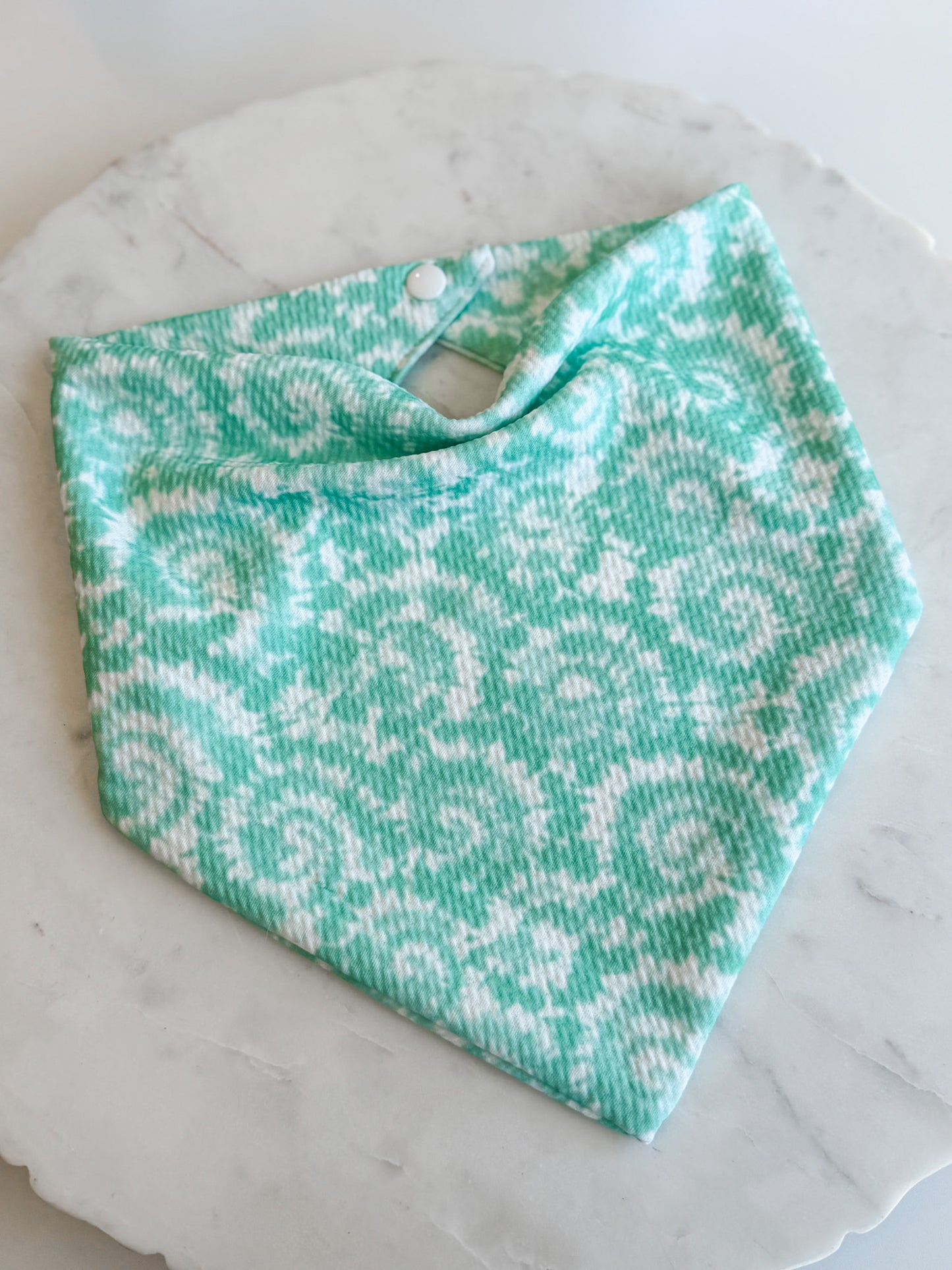 Customizable Teal Tie Dye Wrinkle Resistant Bandana
