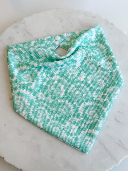 Customizable Teal Tie Dye Wrinkle Resistant Bandana