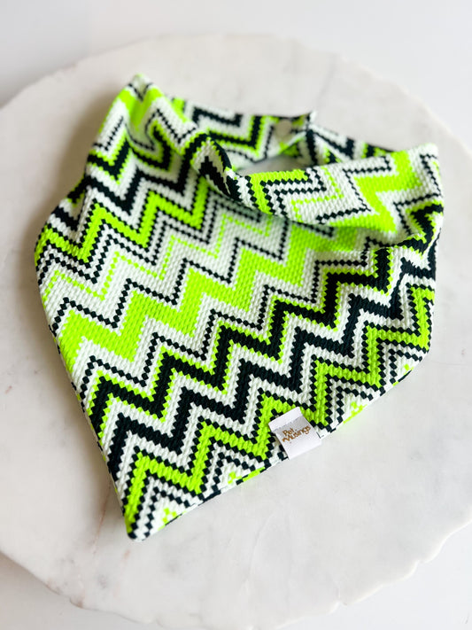 Neon Zig Zag Wrinkle Resistant Bandana