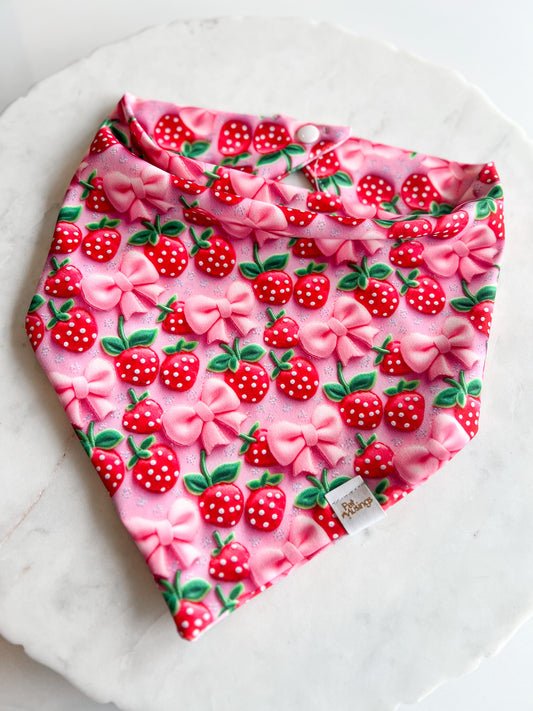 3D Strawberry Wrinkle Resistant Bandana