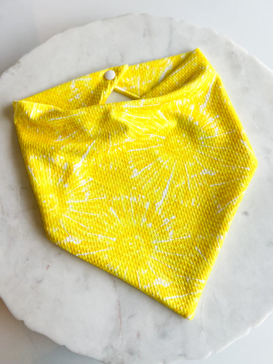 Customizable Yellow Tie Dye Wrinkle Resistant Bandana