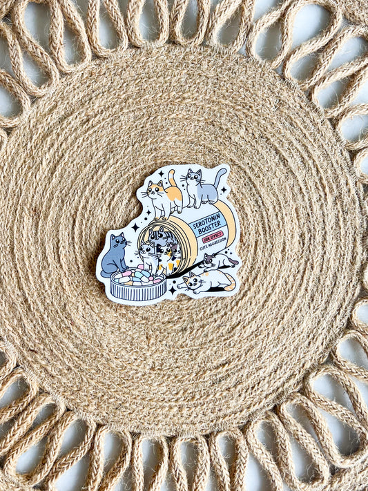 Serotonin Booster Cat Sticker