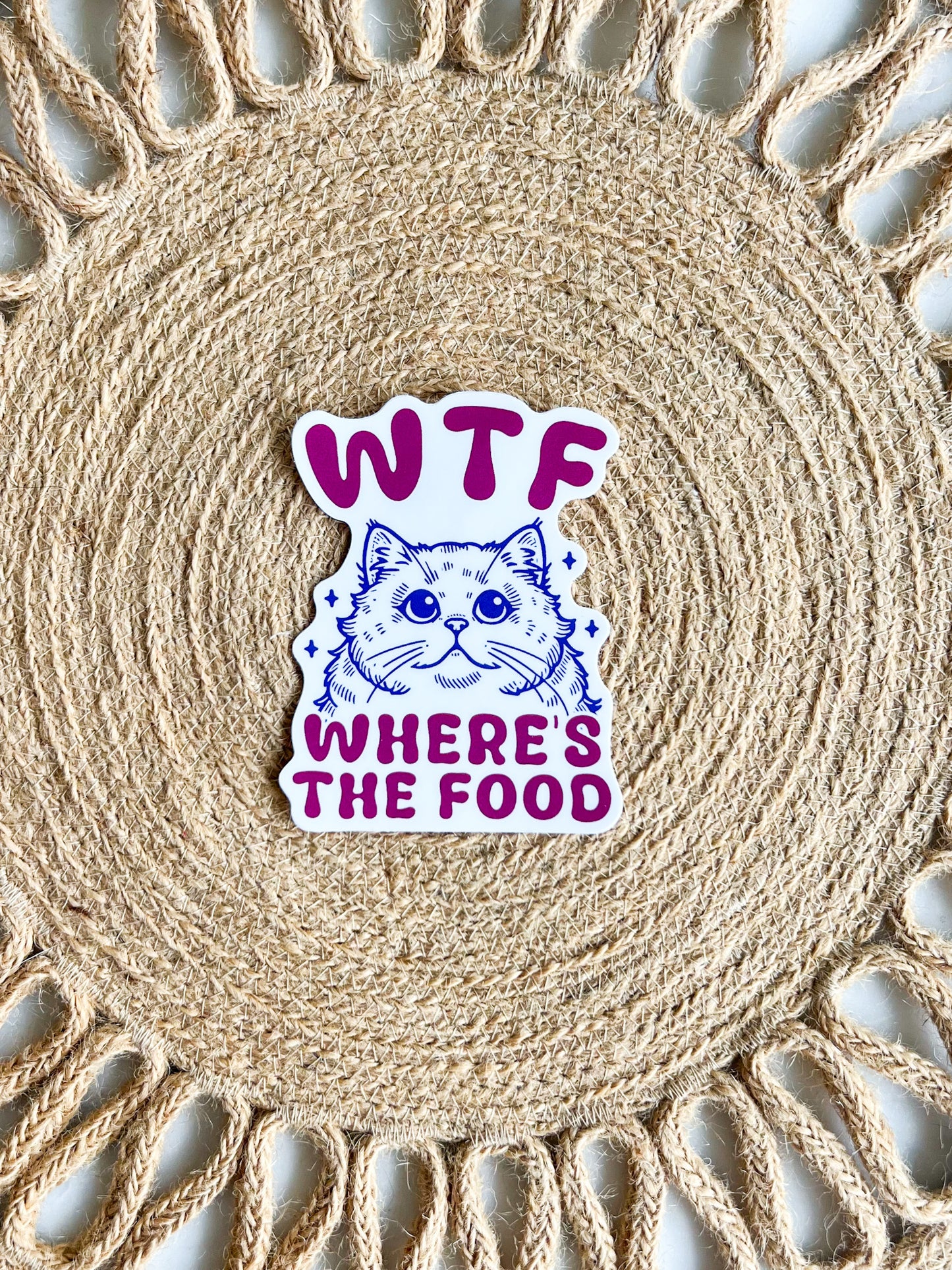 WTF Where's the Food Cat Sticker