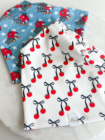 Tomato Bows Wrinkle Resistant Bandana