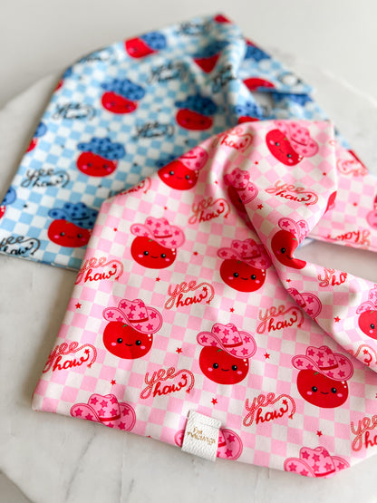 Yeehaw Pink Tomato Wrinkle Resistant Bandana