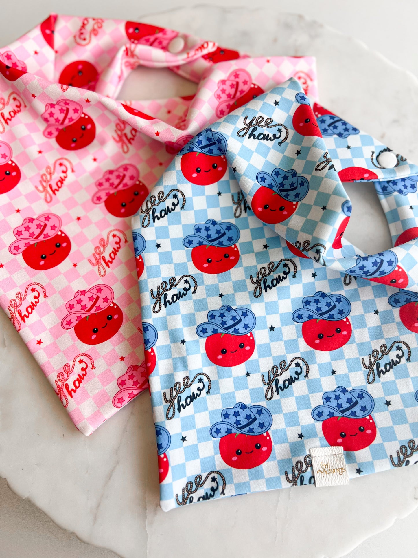 Yeehaw Blue Tomato Wrinkle Resistant Bandana