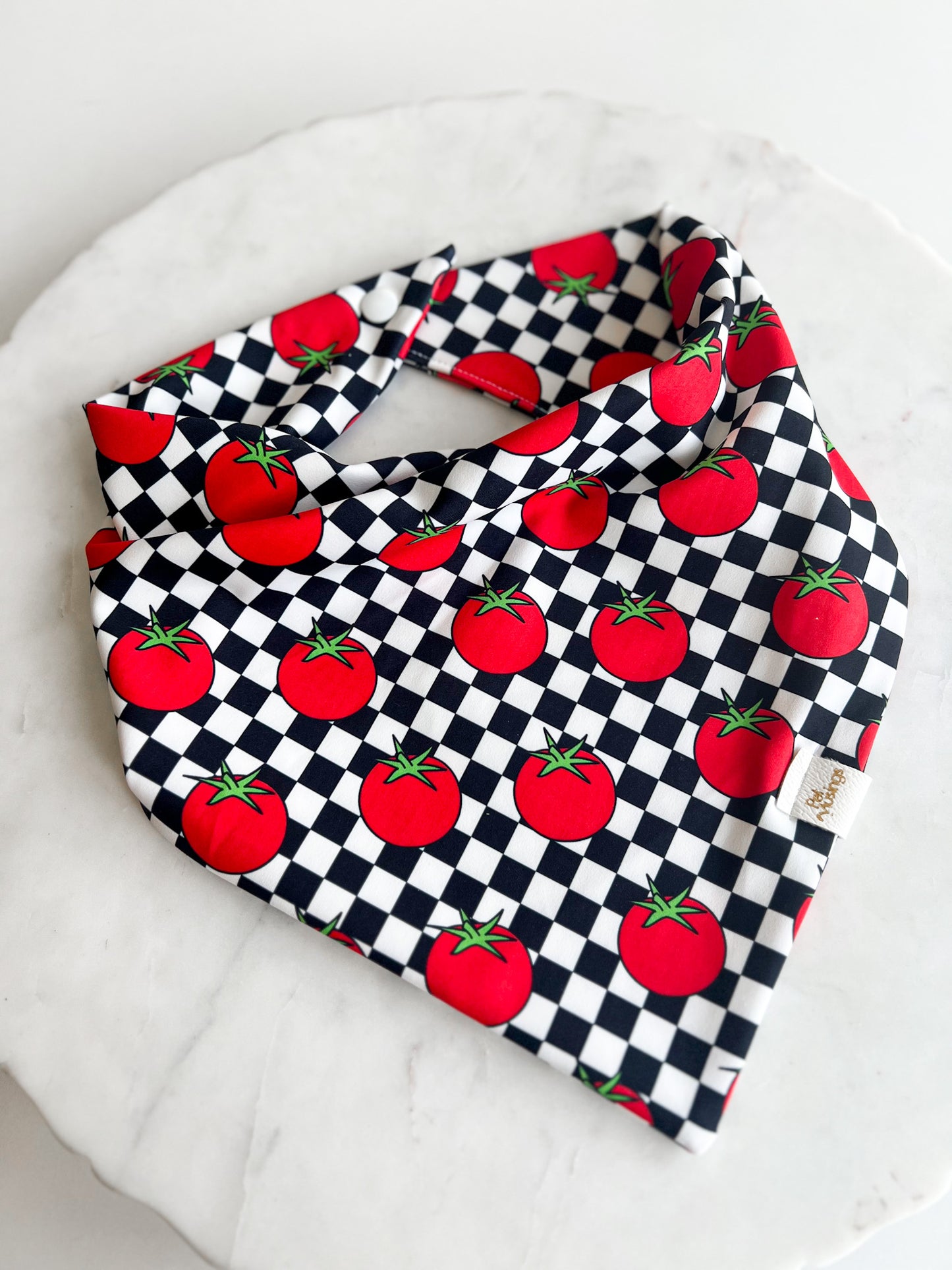 Checkered Tomatoes Wrinkle Resistant Bandana