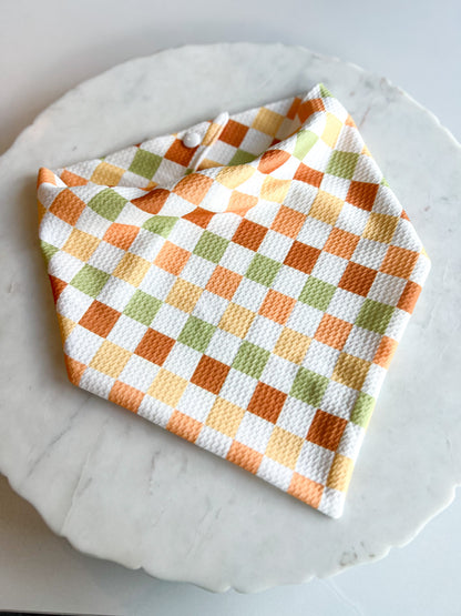 Customizable Neutral Checker Wrinkle Resistant Bandana