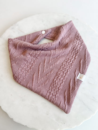 Mauve Cable Knit Sweater Bandana
