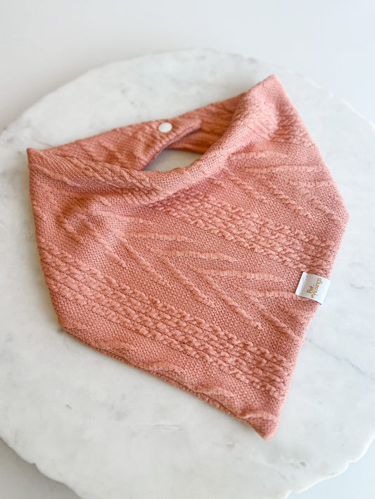 Peach Cable Knit Sweater Bandana