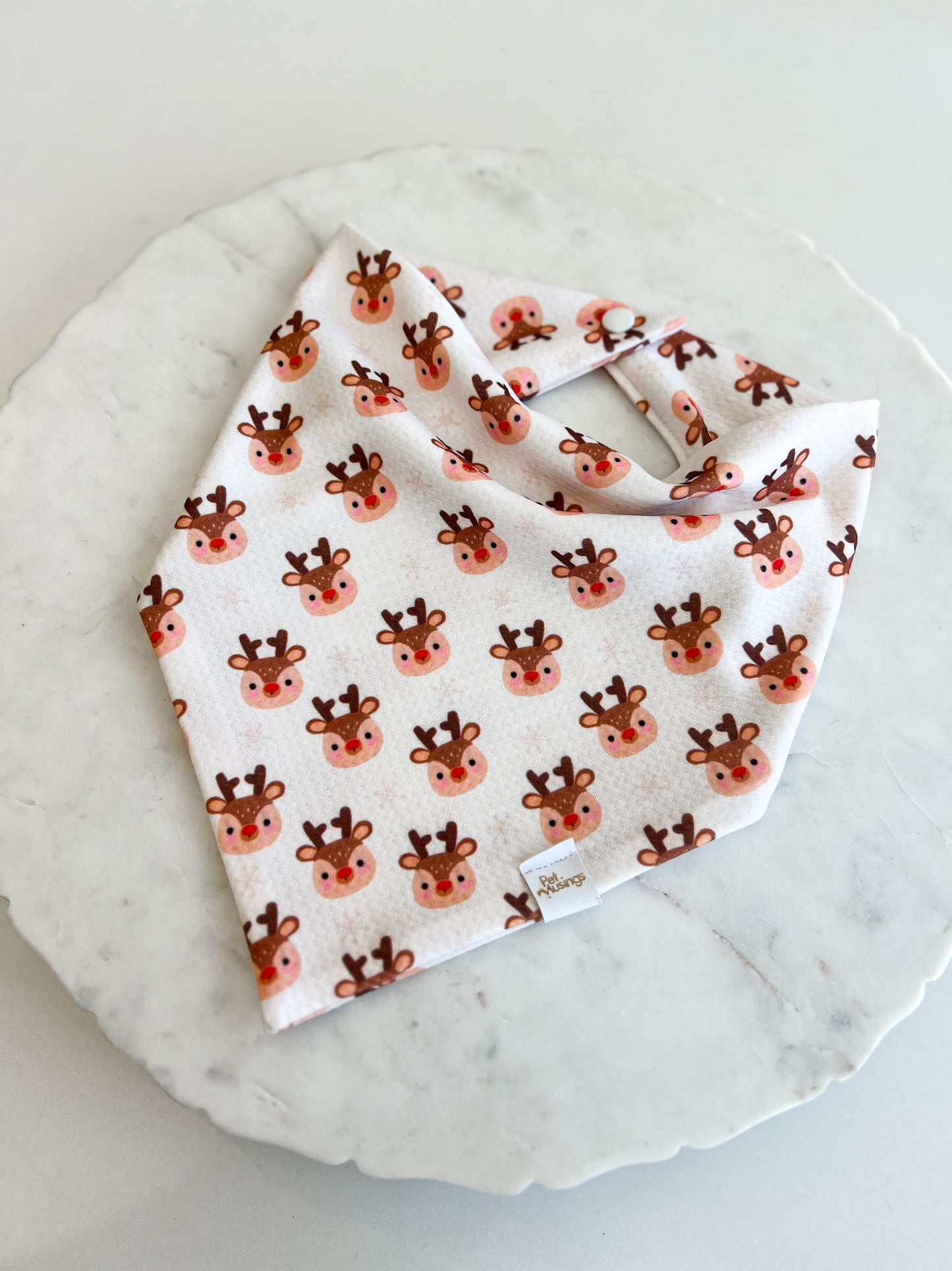 Red Nosed Reindeer Wrinkle Resistant Bandana