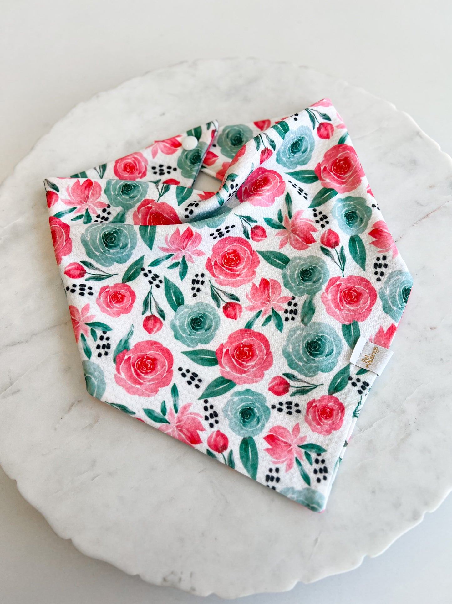 Holiday Floral Wrinkle Resistant Bandana