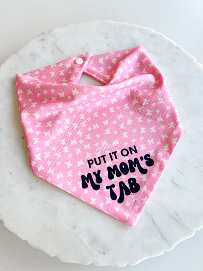 My Mom's Tab Pink Wrinkle Resistant Bandana