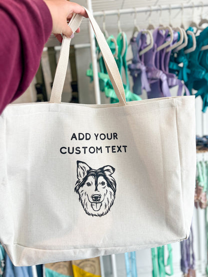 Custom Pet Portrait Oversized Tote