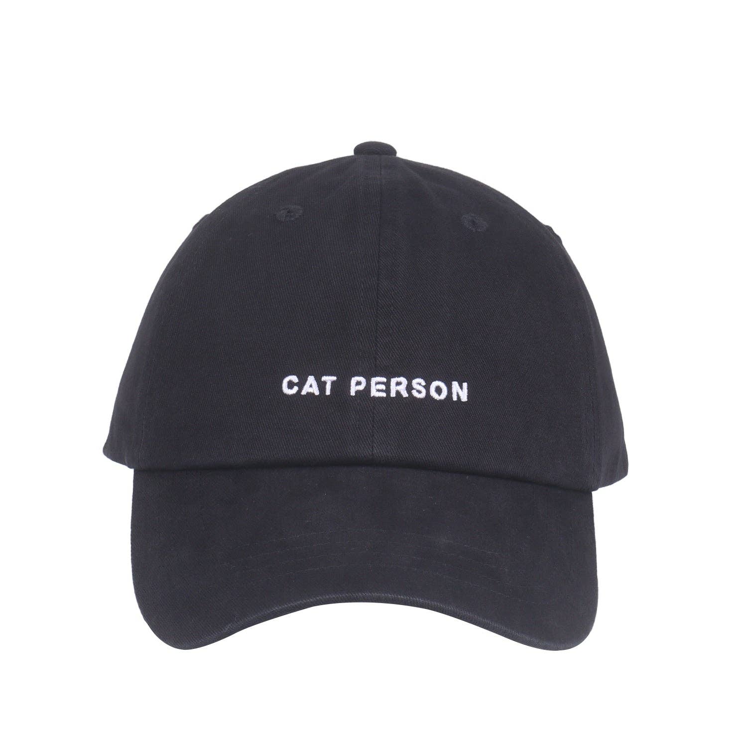 Hatphile Cat Person Soft Baseball Cap: Black - Pet Musings