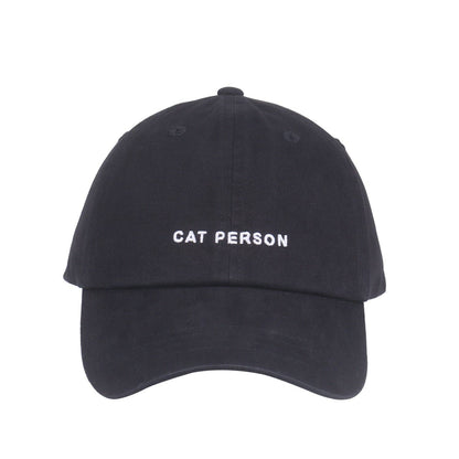 Hatphile Cat Person Soft Baseball Cap: Black - Pet Musings