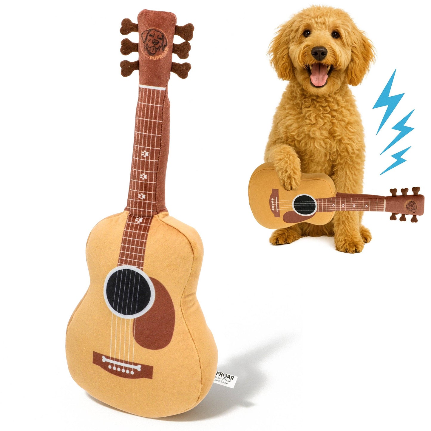 Guitar Dog Toy – Plush & Crinkle, Fun Dog Gift for Christmas - Pet Musings