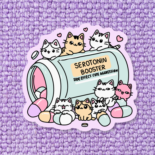 Cats Cat Mama Mental Health Waterproof Vinyl Sticker: Standard: Loose Stickers / Clear