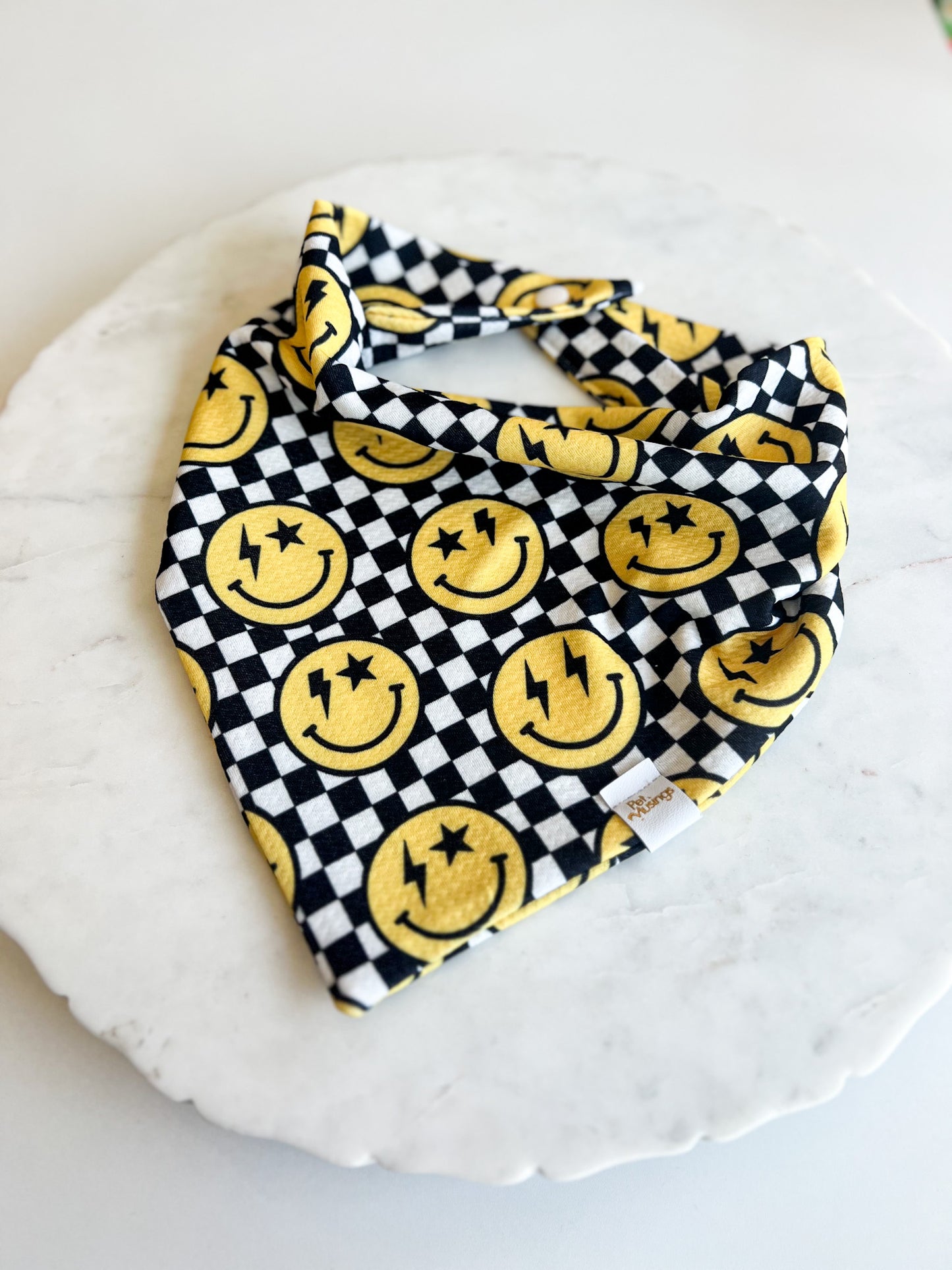 Smiley Checkered Wrinkle Resistant Bandana