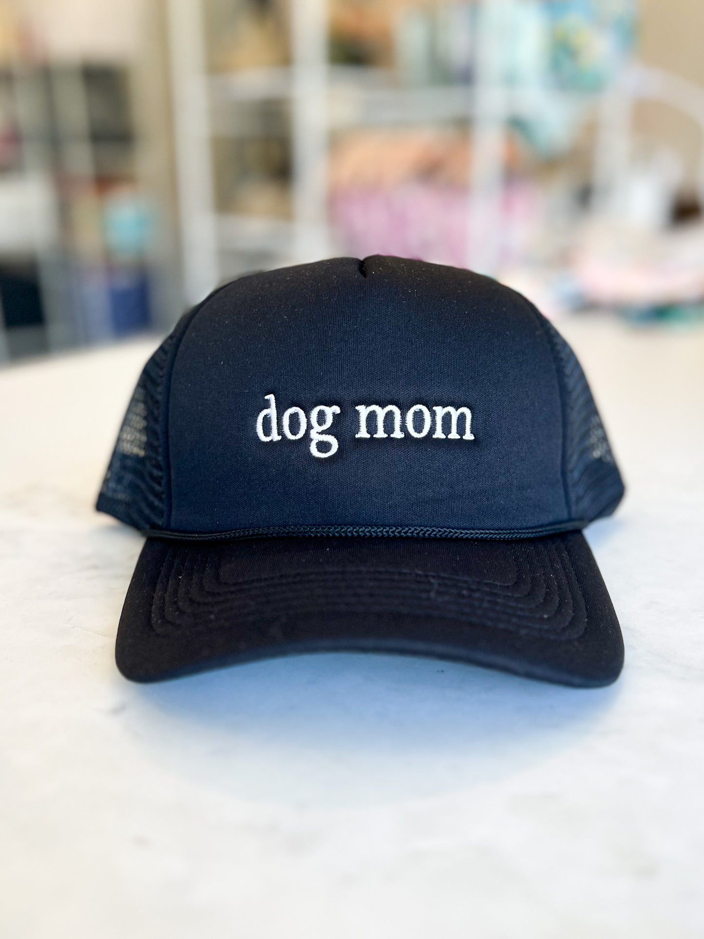 Dog Mom Trucker Hat Black