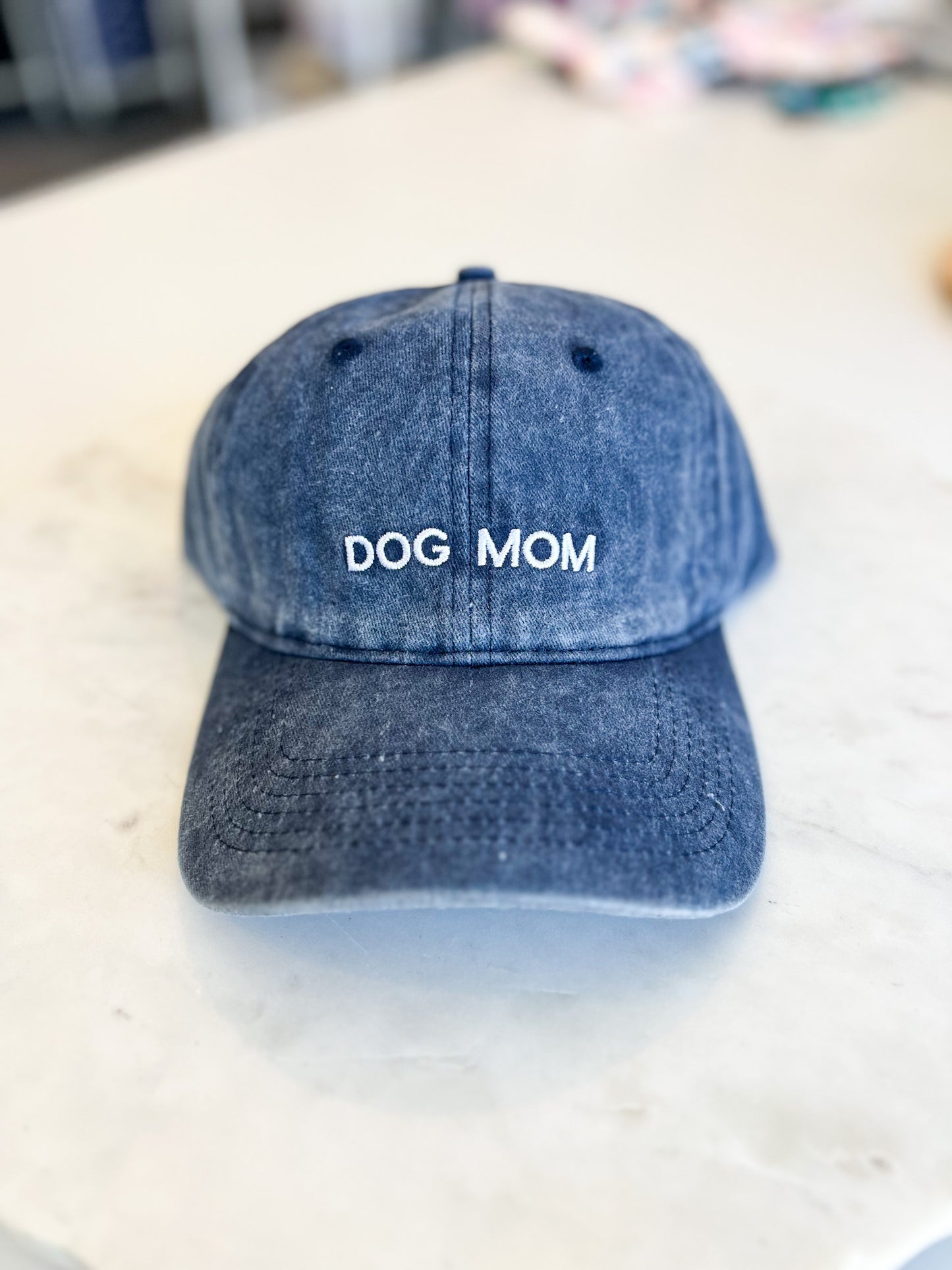 Dog Mom Hat Blue