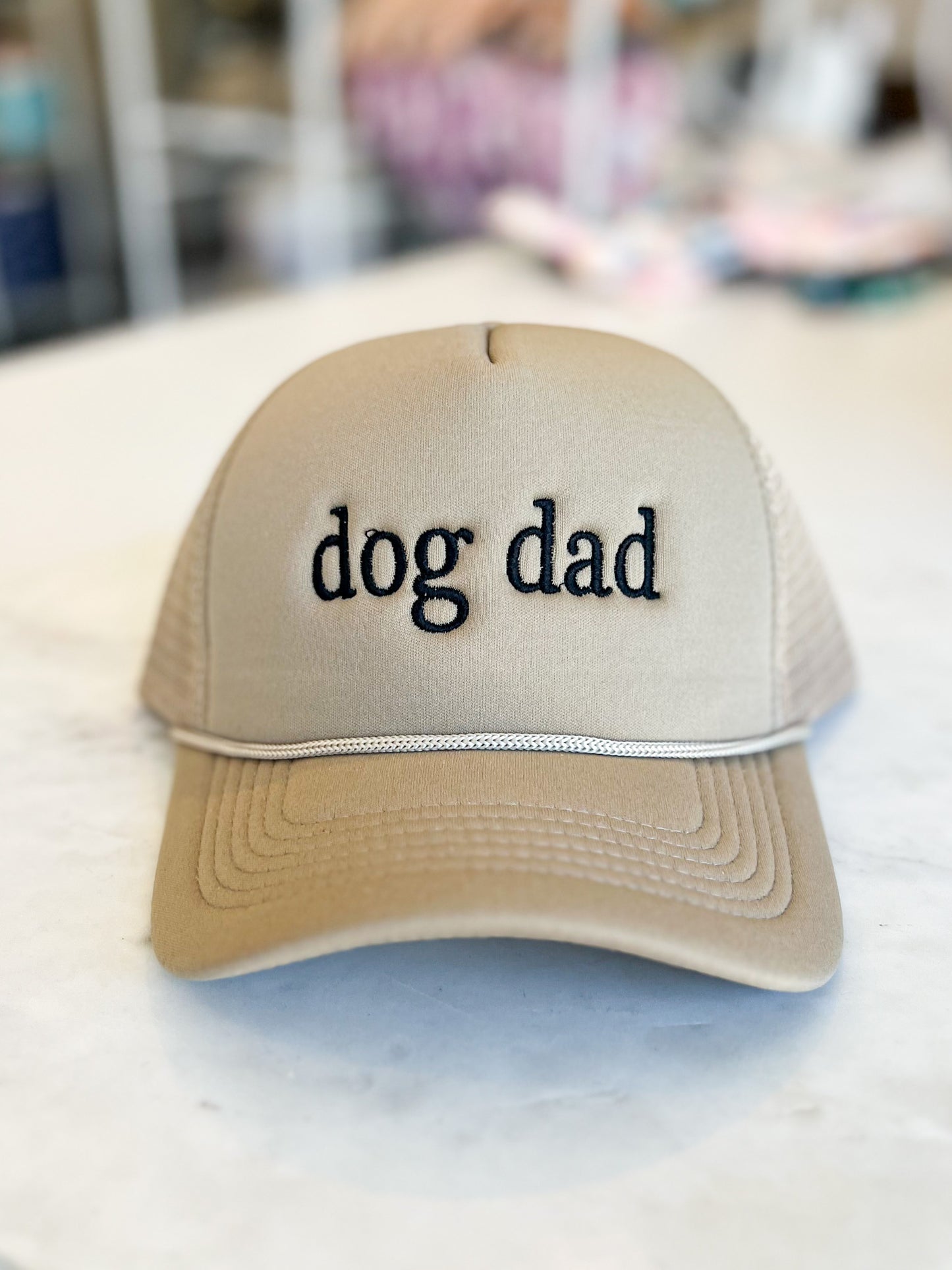 Dog Dad Trucker Hat Khaki