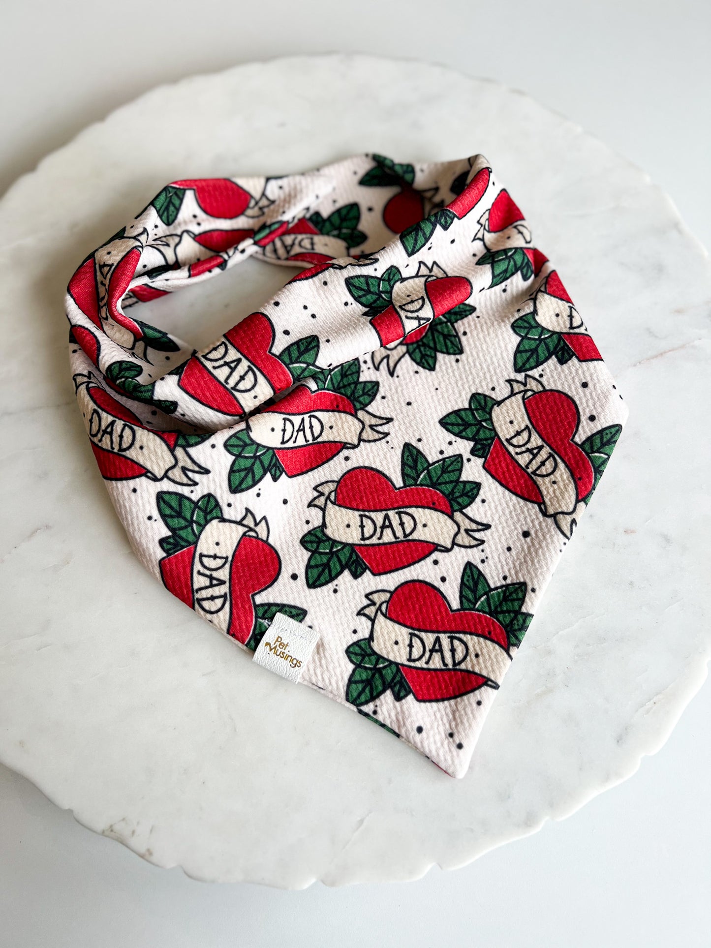 Dad Tattoo Wrinkle Resistant Bandana