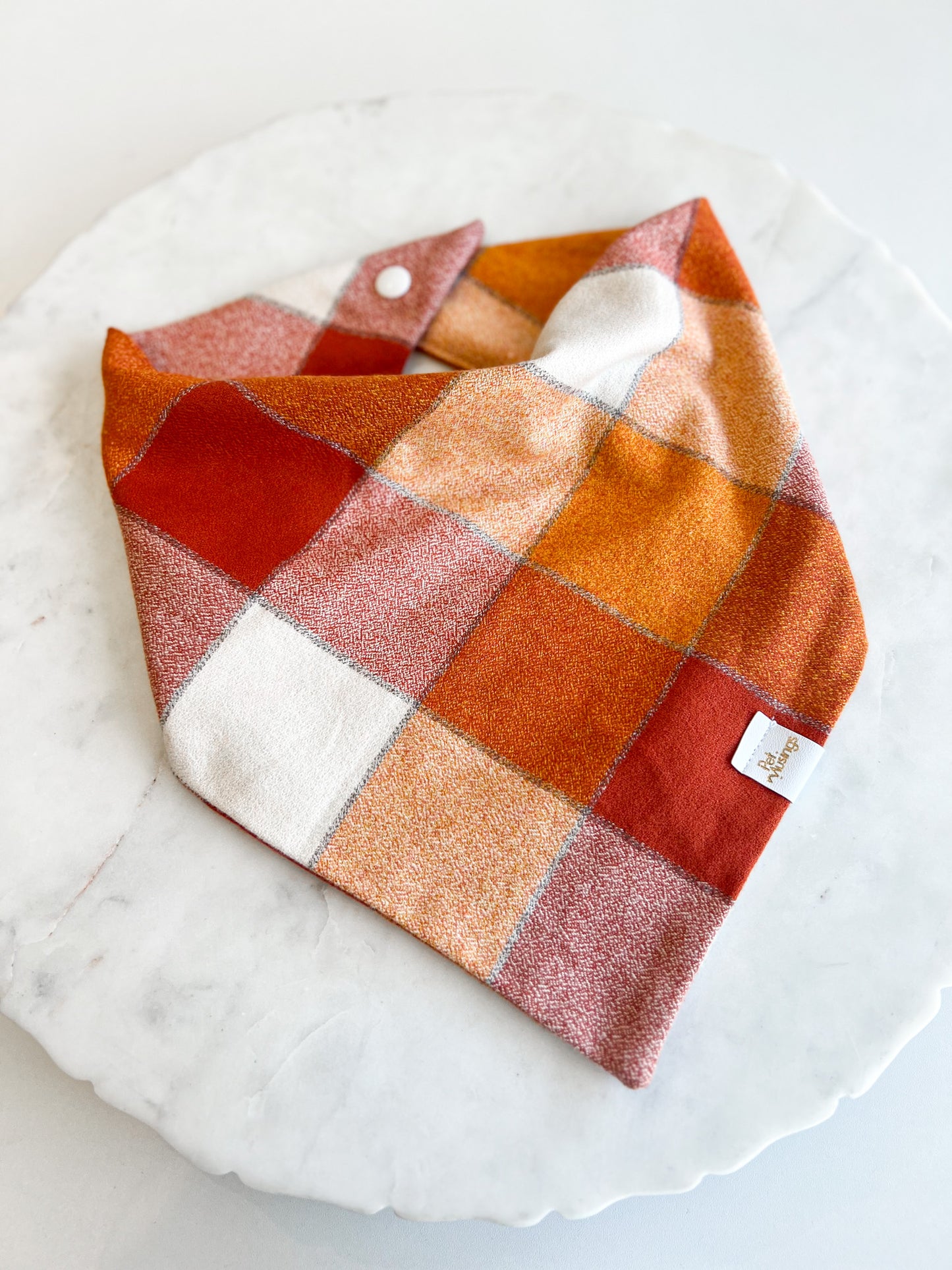 Pumpkin Spice Plaid Flannel Bandana